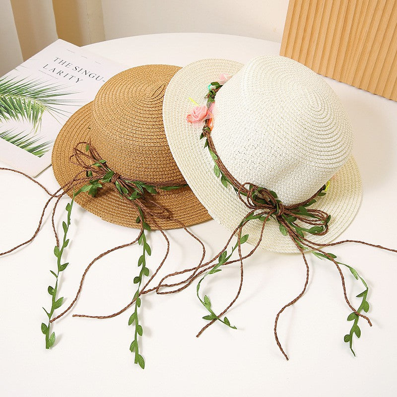 Alora Bloom Flat Straw Hat