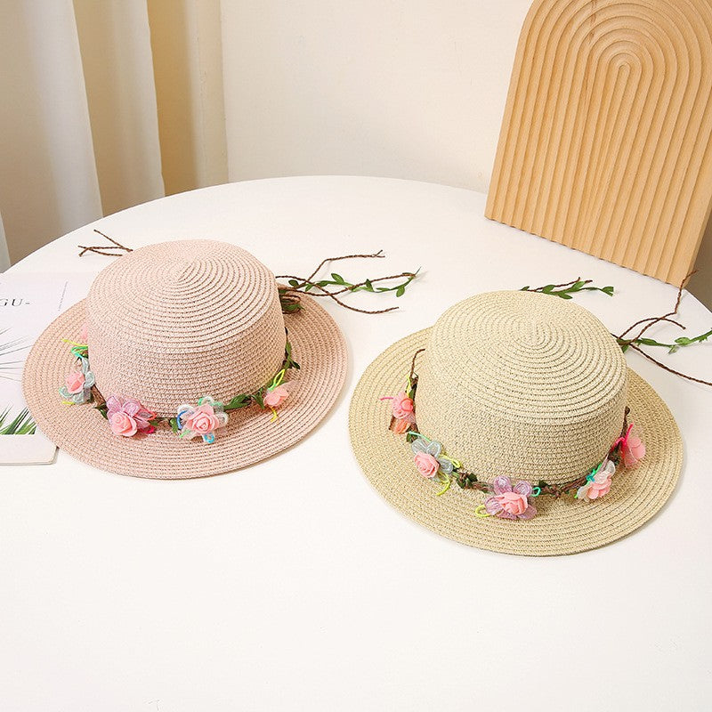 Alora Bloom Flat Straw Hat