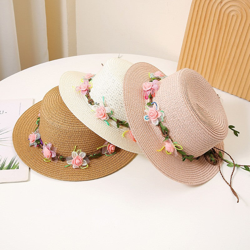 Alora Bloom Flat Straw Hat
