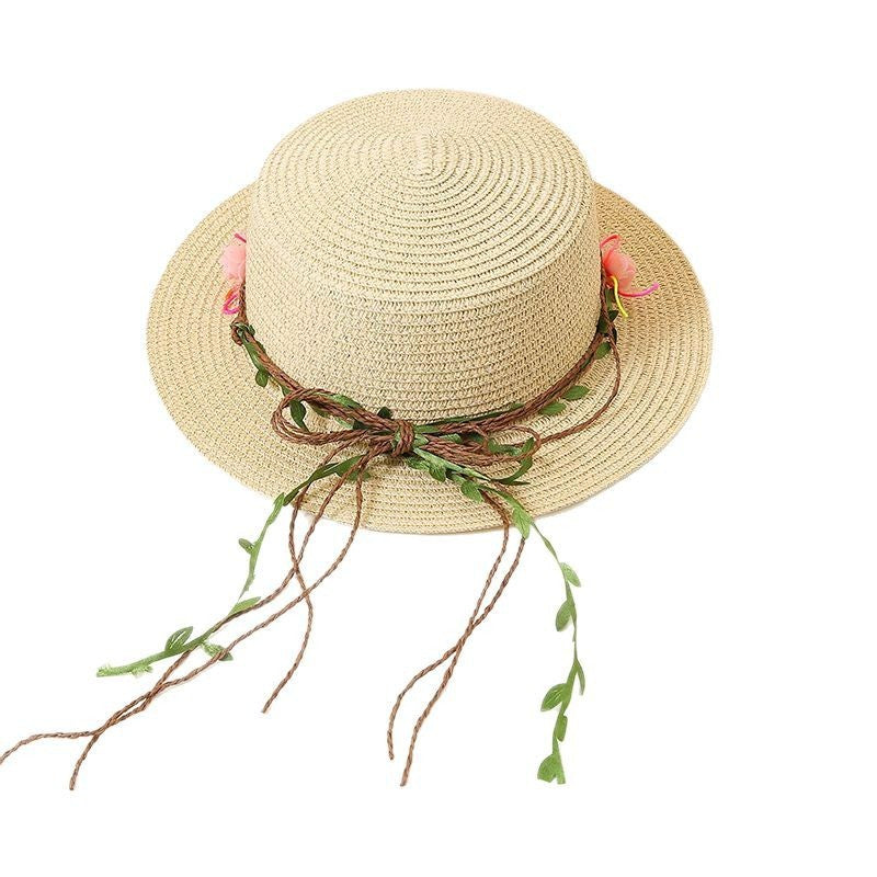 Alora Bloom Flat Straw Hat