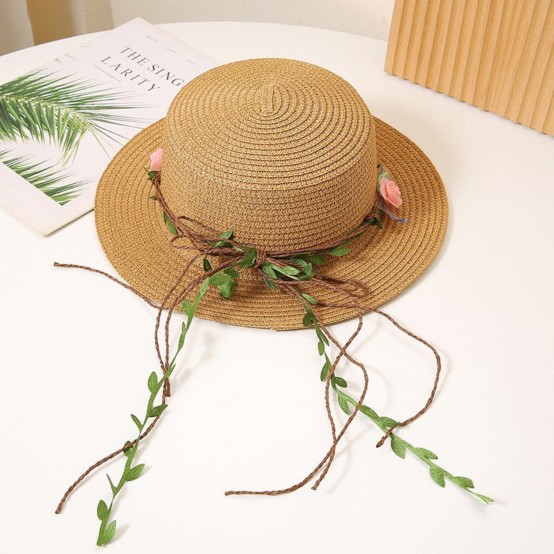 Alora Bloom Flat Straw Hat