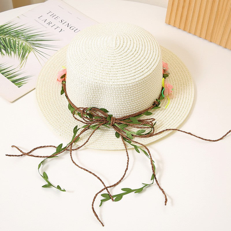 Alora Bloom Flat Straw Hat