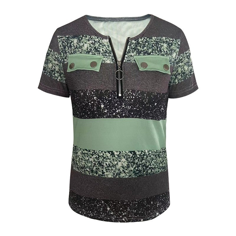 Clemara Zip Colorblock Tee