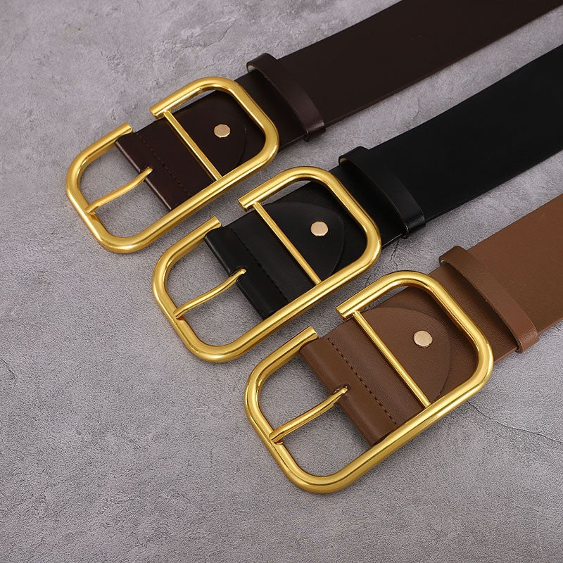 Delmare Wide Luxe Leather Belt