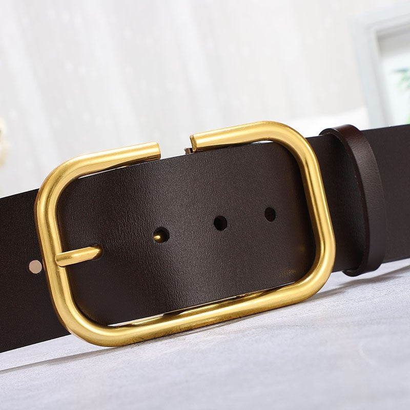 Delmare Wide Luxe Leather Belt