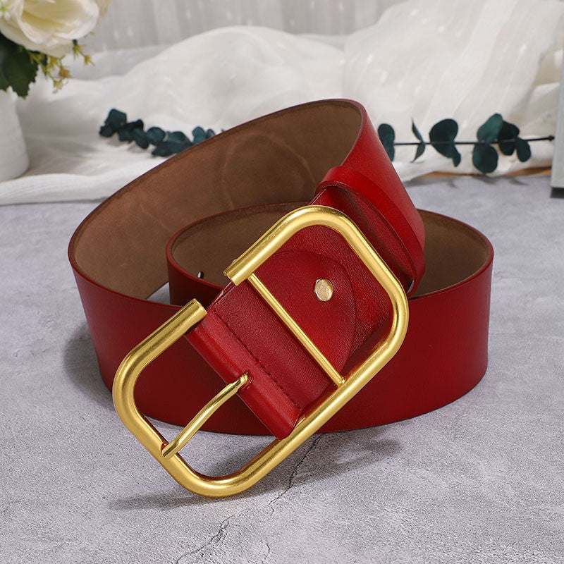 Delmare Wide Luxe Leather Belt
