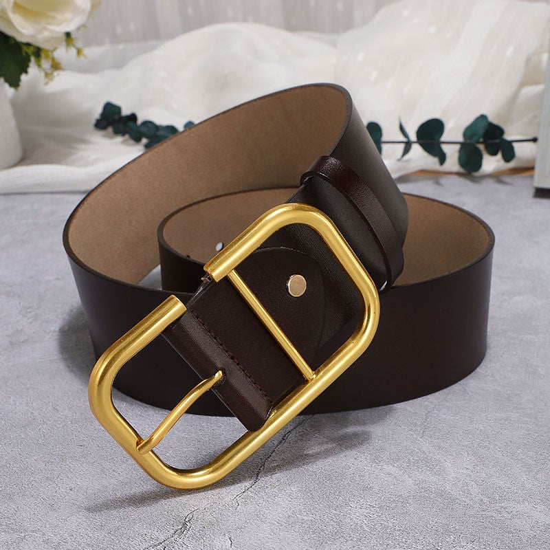 Delmare Wide Luxe Leather Belt