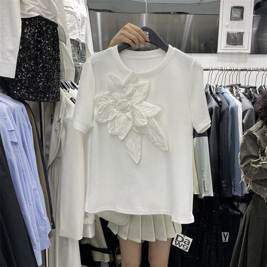 Marisse Floral Sculpt Tee