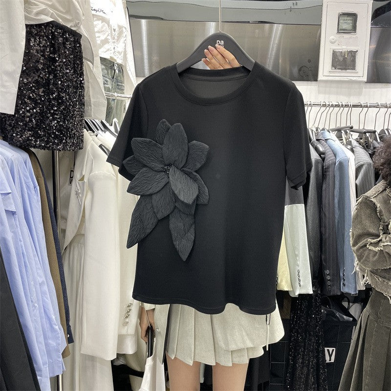 Marisse Floral Sculpt Tee