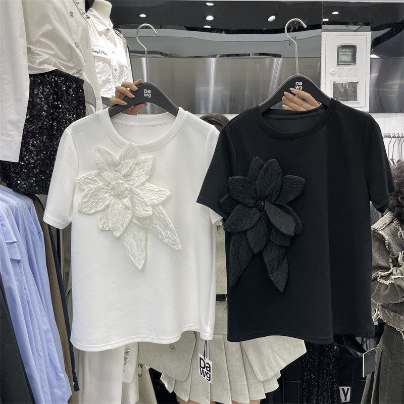 Marisse Floral Sculpt Tee