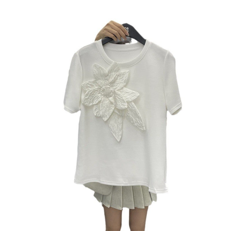 Marisse Floral Sculpt Tee