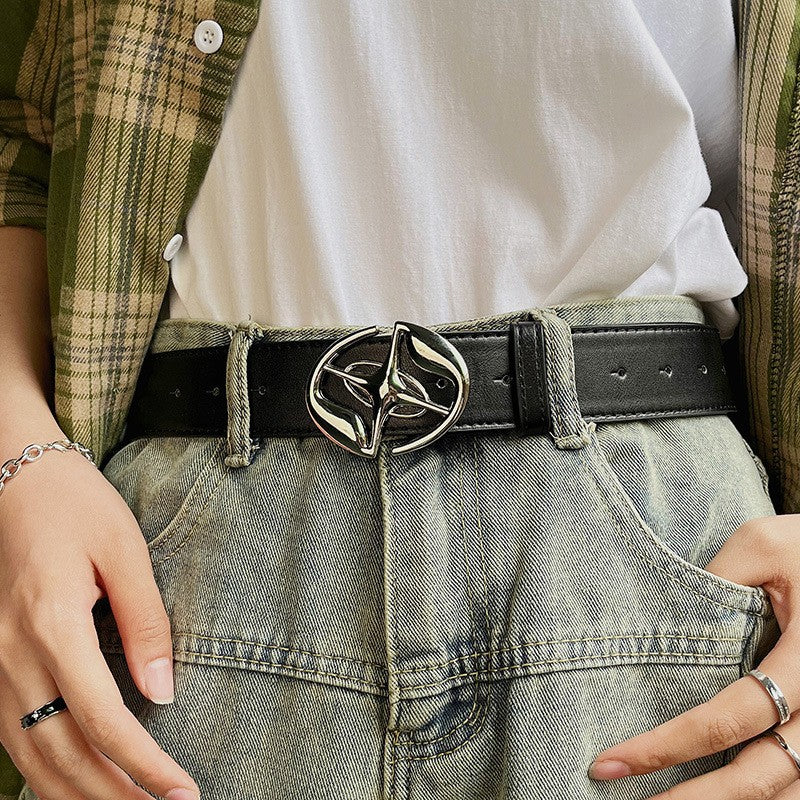 Savine Jet Black PU Jeans Belt