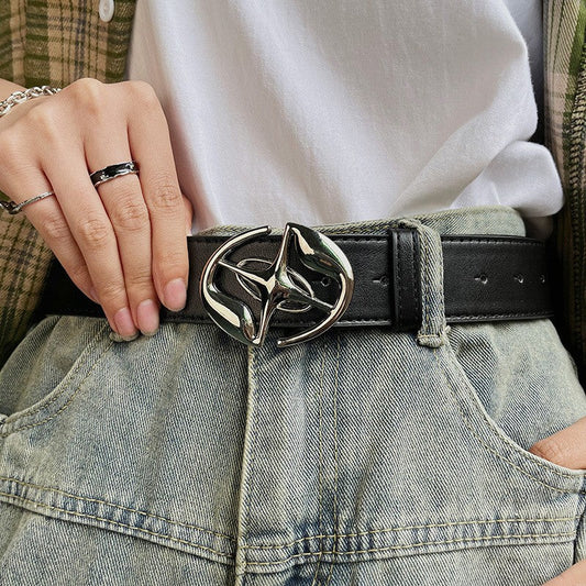 Savine Jet Black PU Jeans Belt