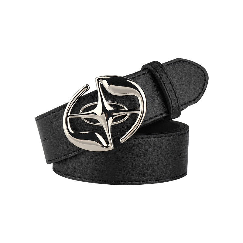 Savine Jet Black PU Jeans Belt
